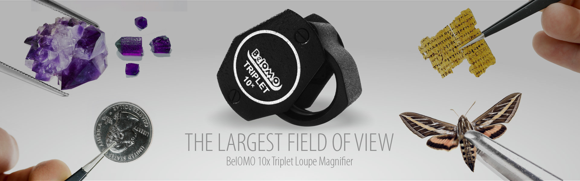 BelOMO 20x Quadruplet Loupe Magnifier with Removable Deluxe BelOMO Logo Lanyard 